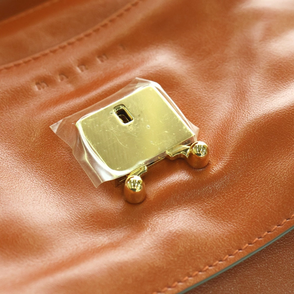 MARNI(マルニ) Trunk Bag トランク ソフトレザー ショルダーバッグ SBMP0103U0 オレンジ レディース
