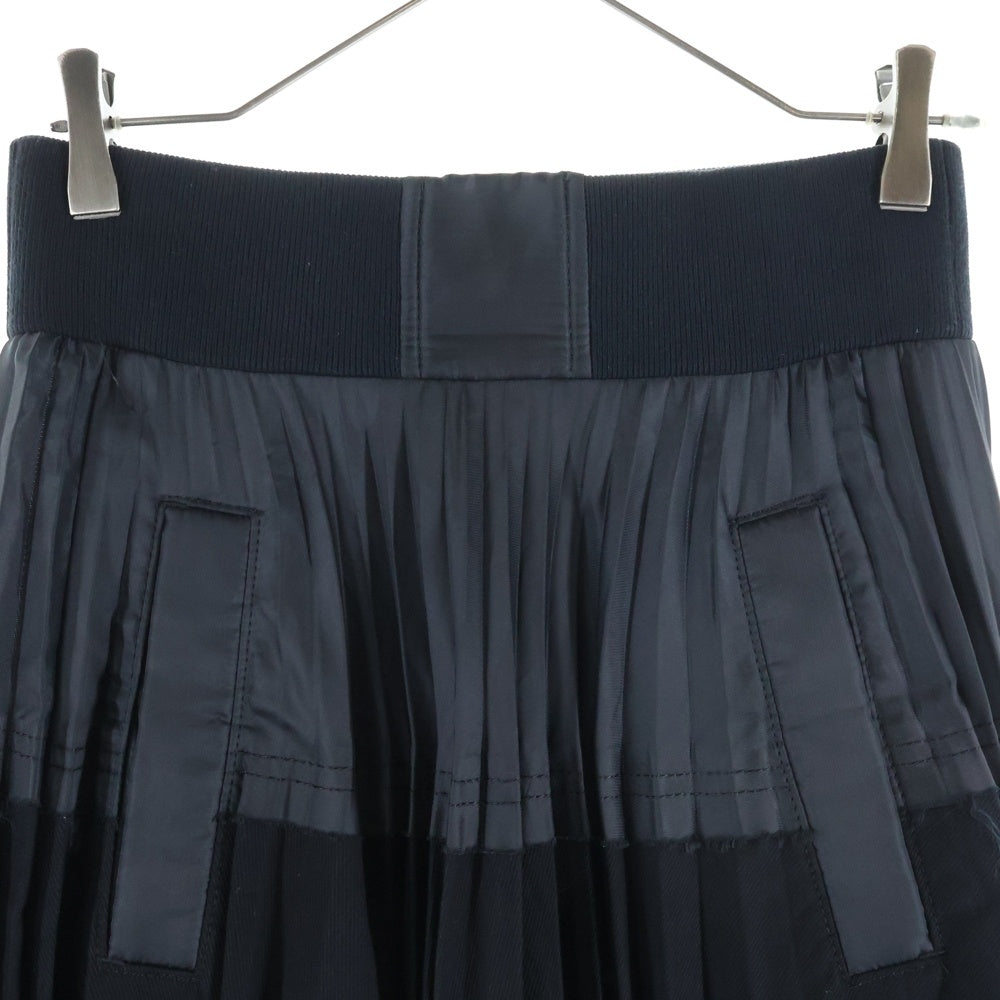 Sacai(サカイ) チェック柄 ドッキング プリーツロングスカート