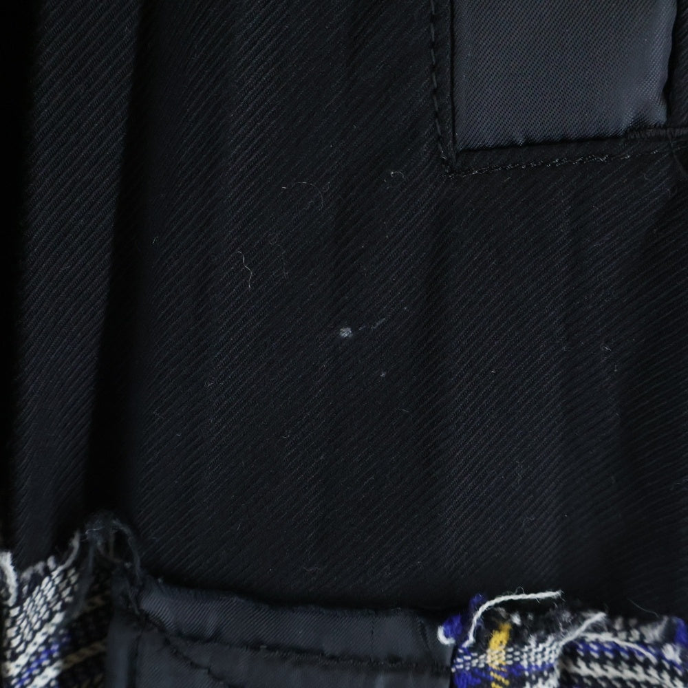 Sacai(サカイ) チェック柄 ドッキング プリーツロングスカート レディース ブラック/グレー 18-04164