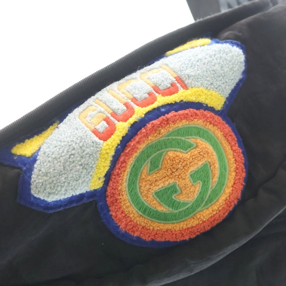 GUCCI(グッチ) テリークロス ロゴパッチ ウエストボディバッグ ブラック 536842