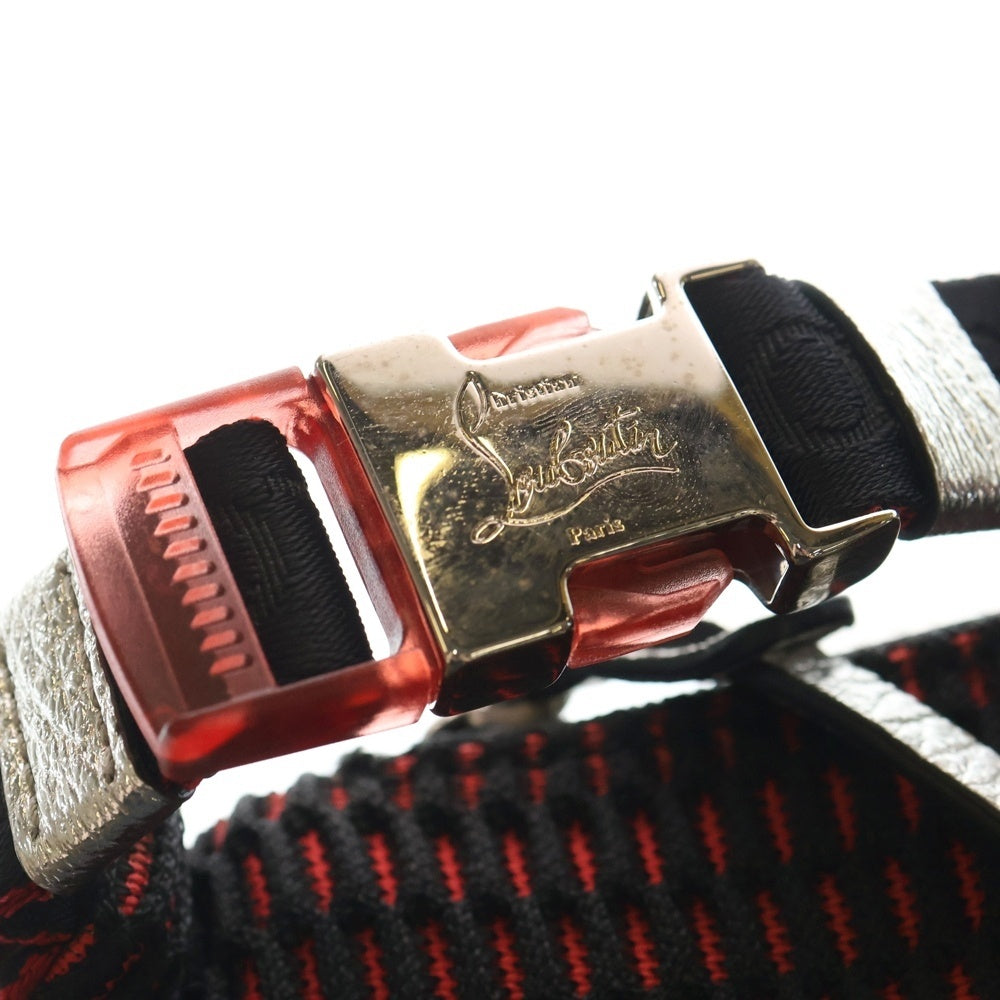 CHRISTIAN LOUBOUTIN(クリスチャンルブタン) PARISNYC SPIKES パリス エヌワイシー スパイクスタッズ ウエストボディバッグ シルバー/ブラック 1215157