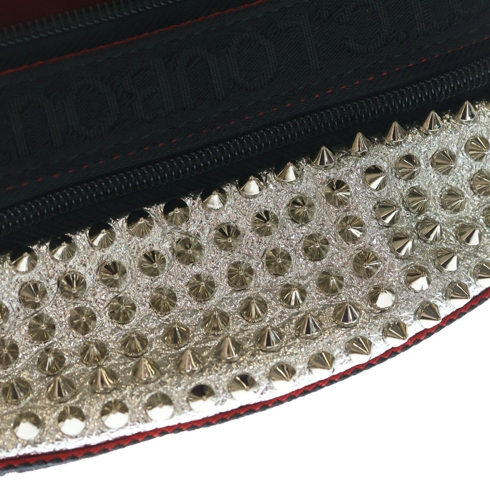 CHRISTIAN LOUBOUTIN(クリスチャンルブタン) PARISNYC SPIKES パリス エヌワイシー スパイクスタッズ ウエストボディバッグ シルバー/ブラック 1215157