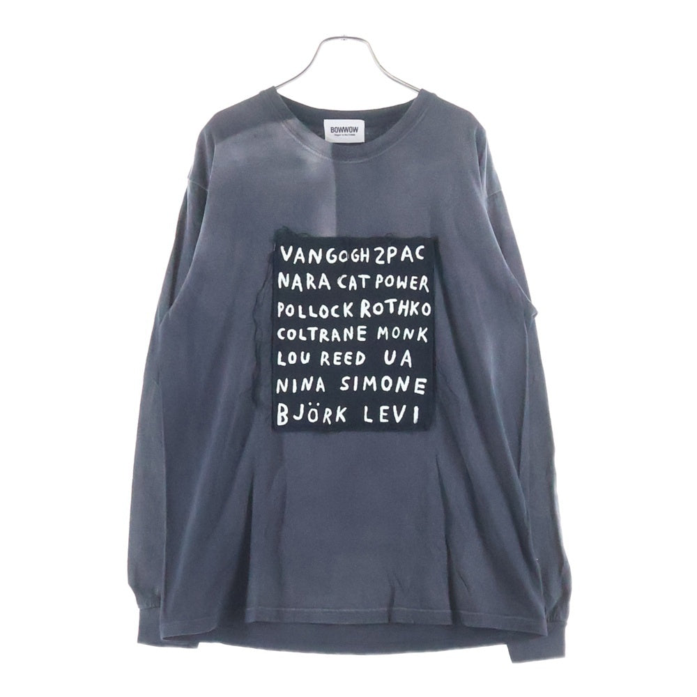 BOWWOW(バウワウ) 22AW ×LEVI PATA FAVORITE THINGS LS リーバイ パタ フェイバリット シングス パッチワーク クルーネック長袖Tシャツ カットソー ブラック