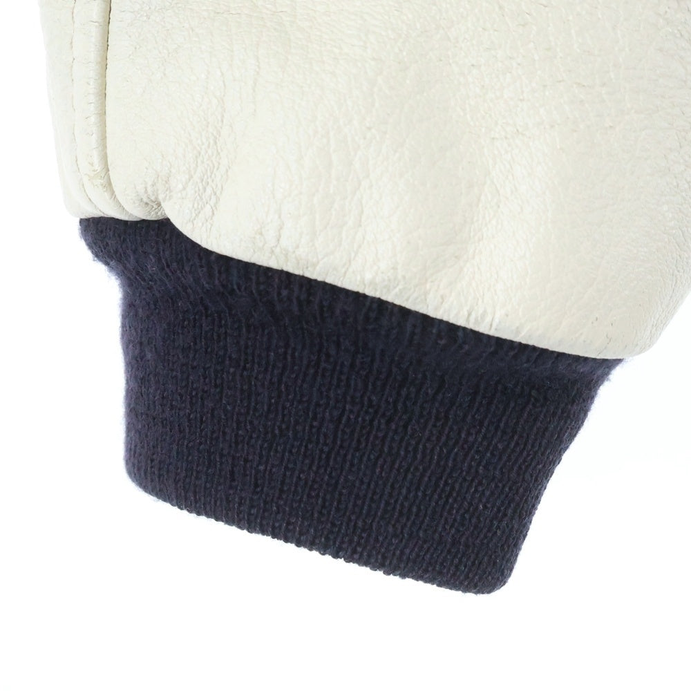 HYSTERIC GLAMOUR(ヒステリックグラマー) レザーアーム ジップアップスタジアムジャケット ブルゾン ブラック 2AJ-6215