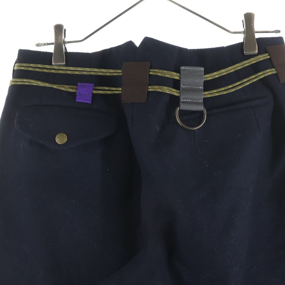 kolor(カラー) 19AW ベルテッドデザイン ウール カシミヤパンツ ネイビー 19WCM-P02102