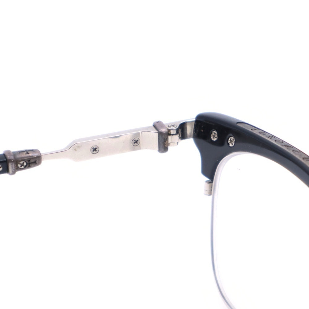 CHROME HEARTS(クロムハーツ) VERTICAL SMILE 2 サイドエタニティハーフリム アイウェア サングラス メガネ ブラック 度入り