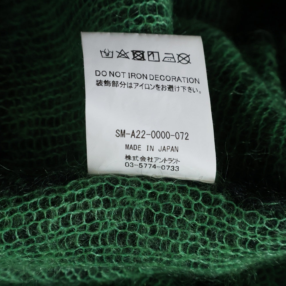 SAINT MICHAEL(セントマイケル) 22AW B&R_KNIT_CLOWN クラウン モヘア クルーネックニットセーター ブラック/グリーン SM-A22-0000-072