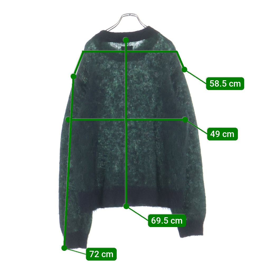 SAINT MICHAEL(セントマイケル) 22AW B&R_KNIT_CLOWN クラウン モヘア クルーネックニットセーター ブラック/グリーン SM-A22-0000-072