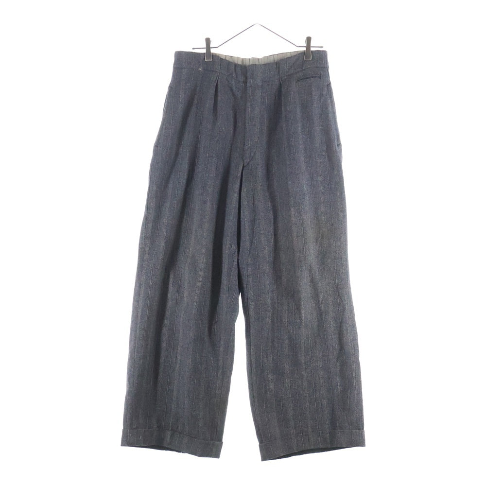VINTAGE(ヴィンテージ) 30S VINTAGE EURO ユーロ コットン ストライプ ワークパンツ ヴィンテージ グレー