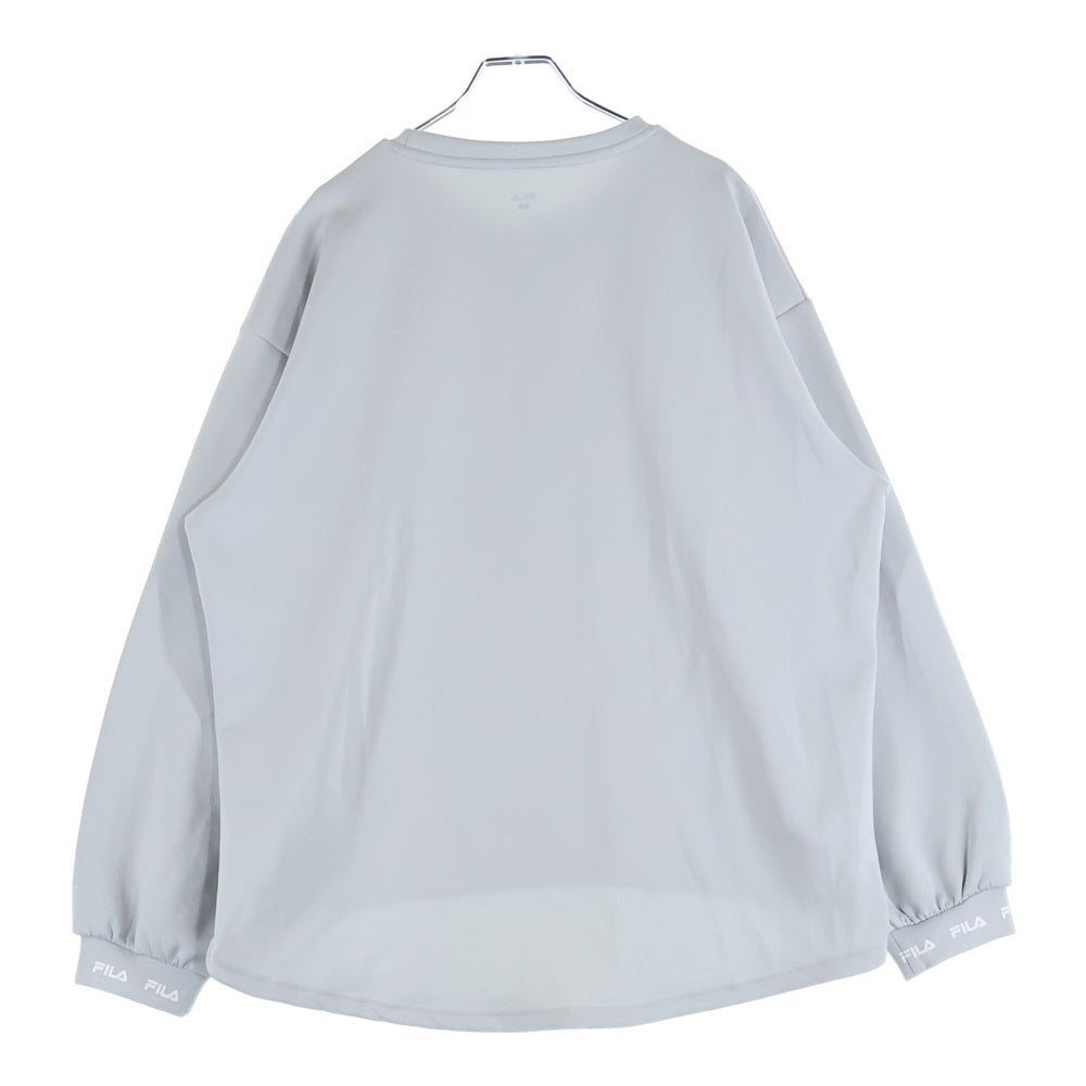 FILA(フィラ) ロゴ刺繍 ストレッチワイドセットアップ クルーネックトレーナー ジョガーパンツ グレー FL6405/FL6406