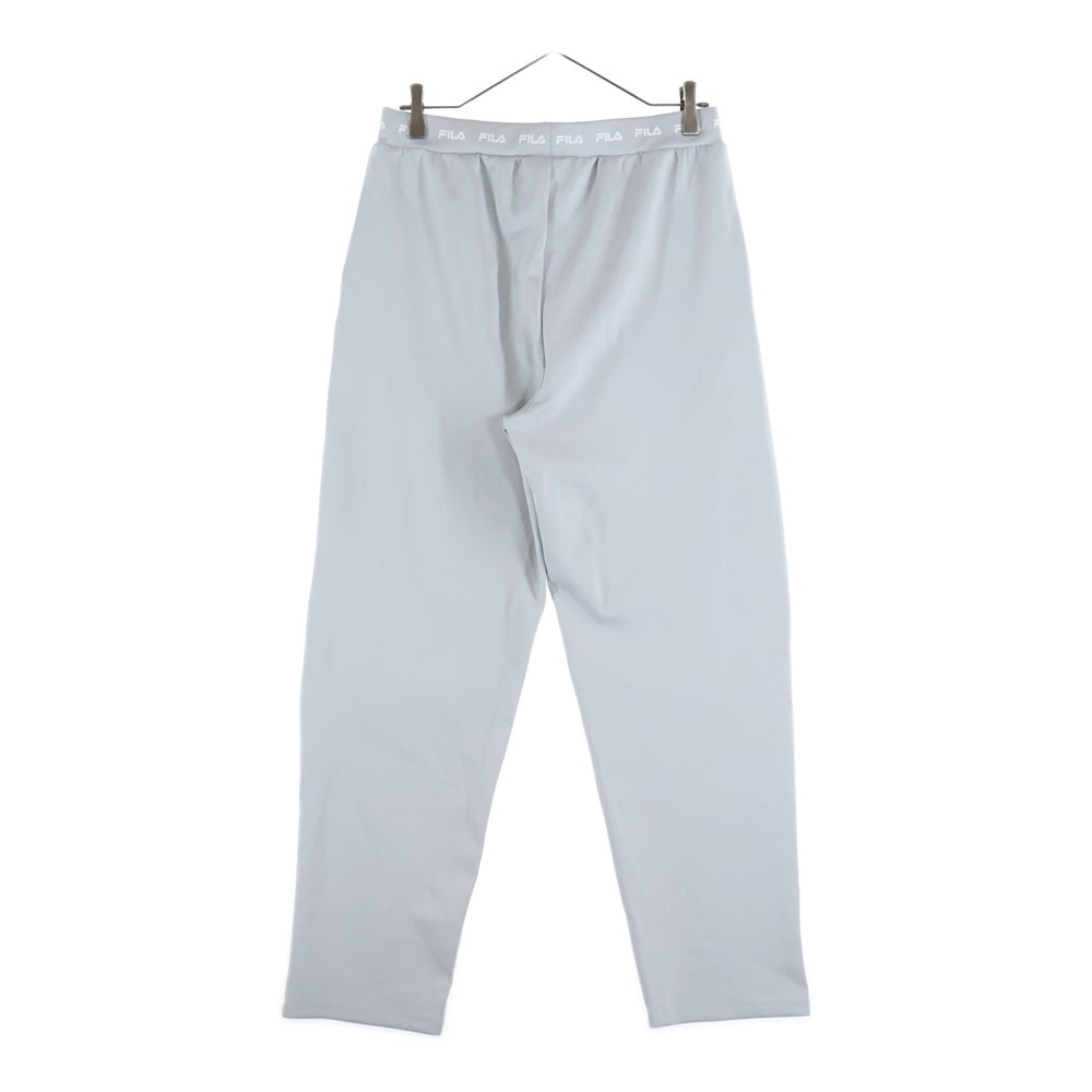 FILA(フィラ) ロゴ刺繍 ストレッチワイドセットアップ クルーネックトレーナー ジョガーパンツ グレー FL6405/FL6406