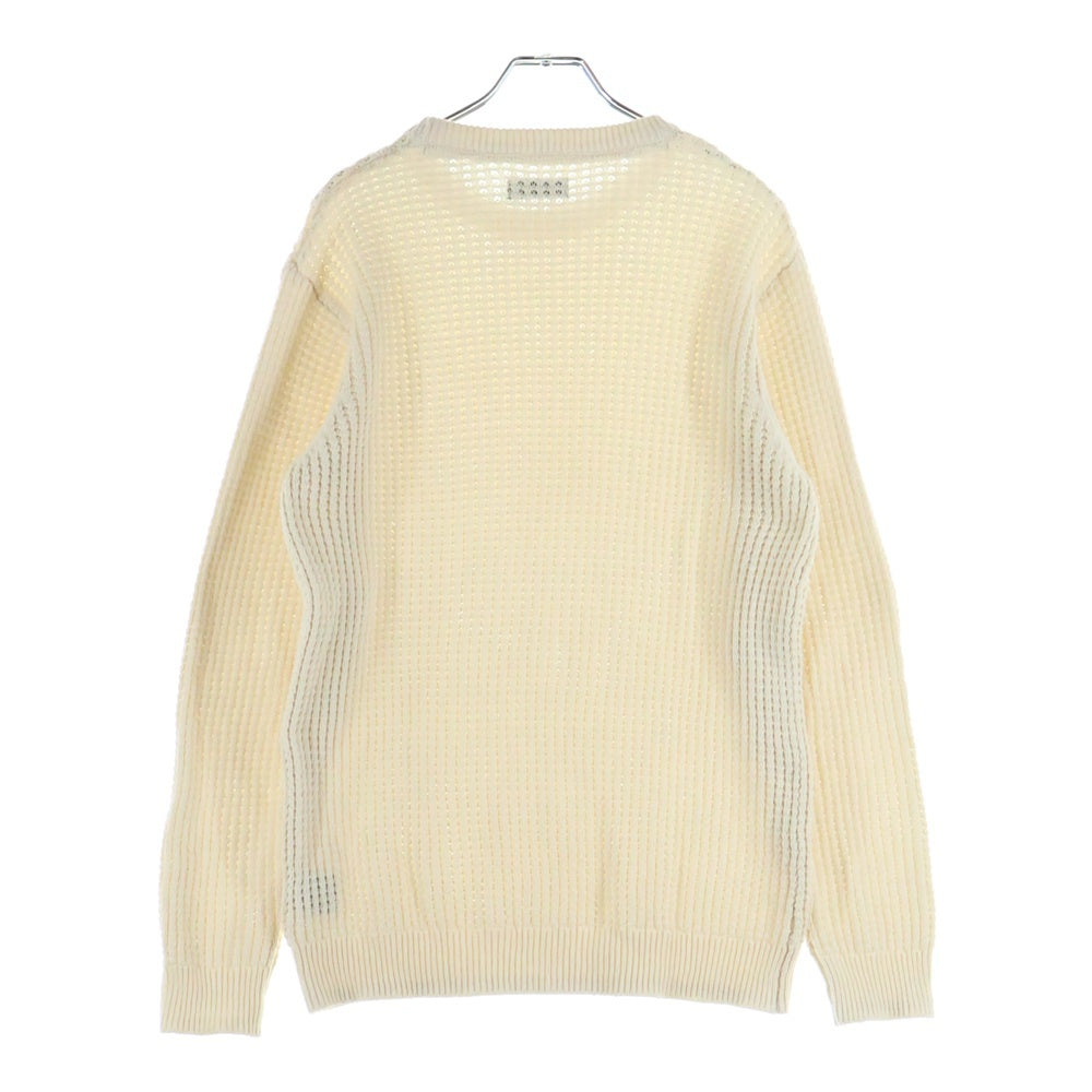 AMERICAN RAG CIE(アメリカンラグシー) ワッフル編み クルーネックプルオーバーニットセーター 長袖 ロングスリーブ アイボリー ADN-M161-KN527