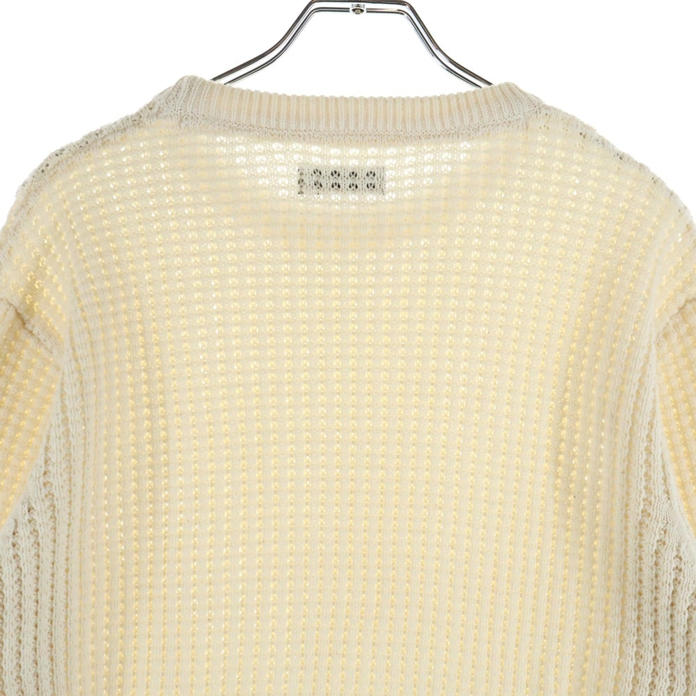 AMERICAN RAG CIE(アメリカンラグシー) ワッフル編み クルーネックプルオーバーニットセーター 長袖 ロングスリーブ アイボリー ADN-M161-KN527