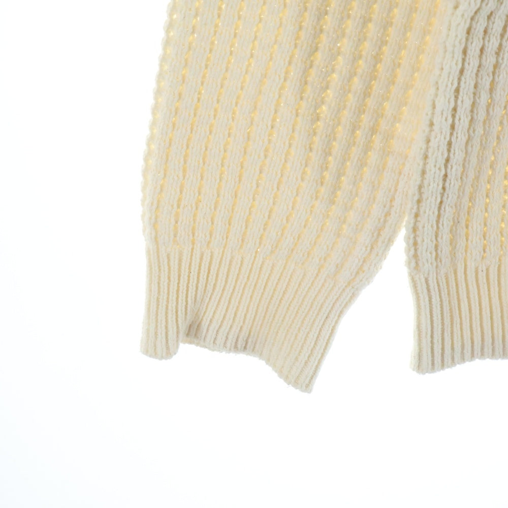 AMERICAN RAG CIE(アメリカンラグシー) ワッフル編み クルーネックプルオーバーニットセーター 長袖 ロングスリーブ アイボリー ADN-M161-KN527