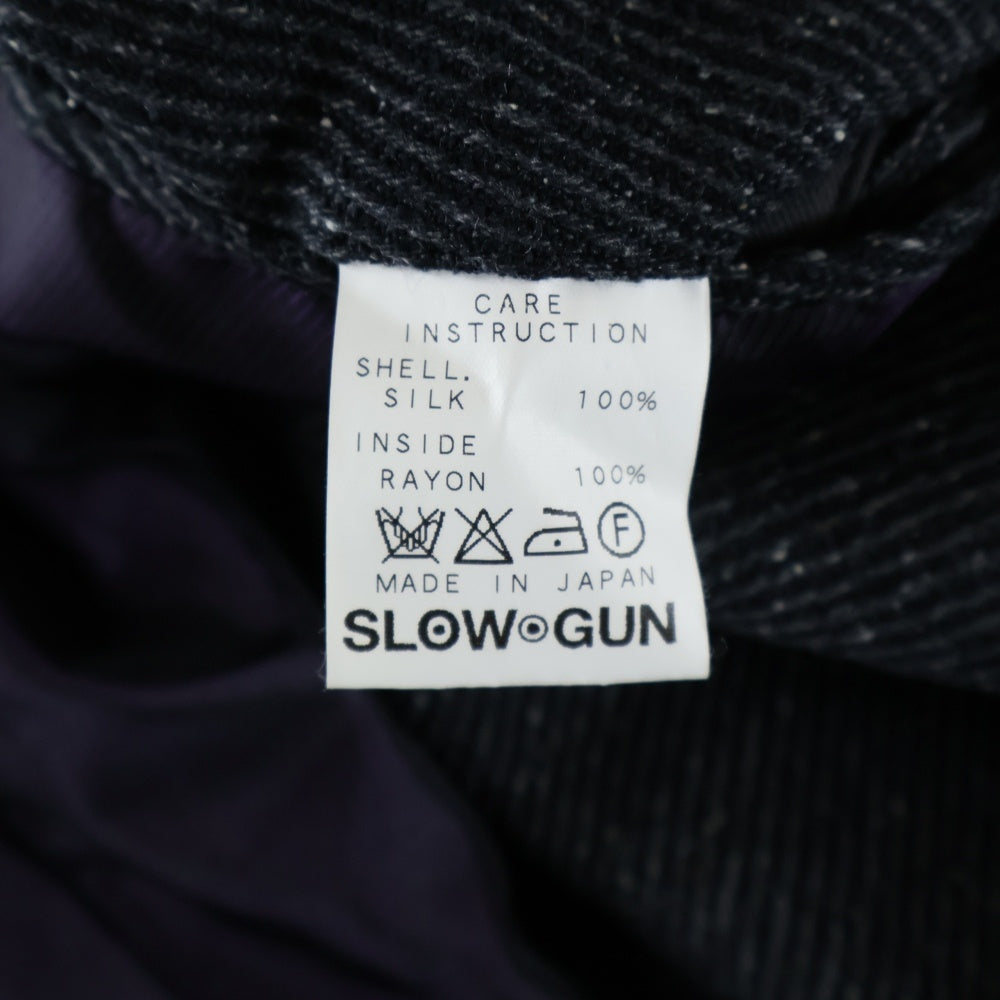 SLOWGUN(スロウガン) 6B シルク ダブルトレンチコート ジャケット グレー