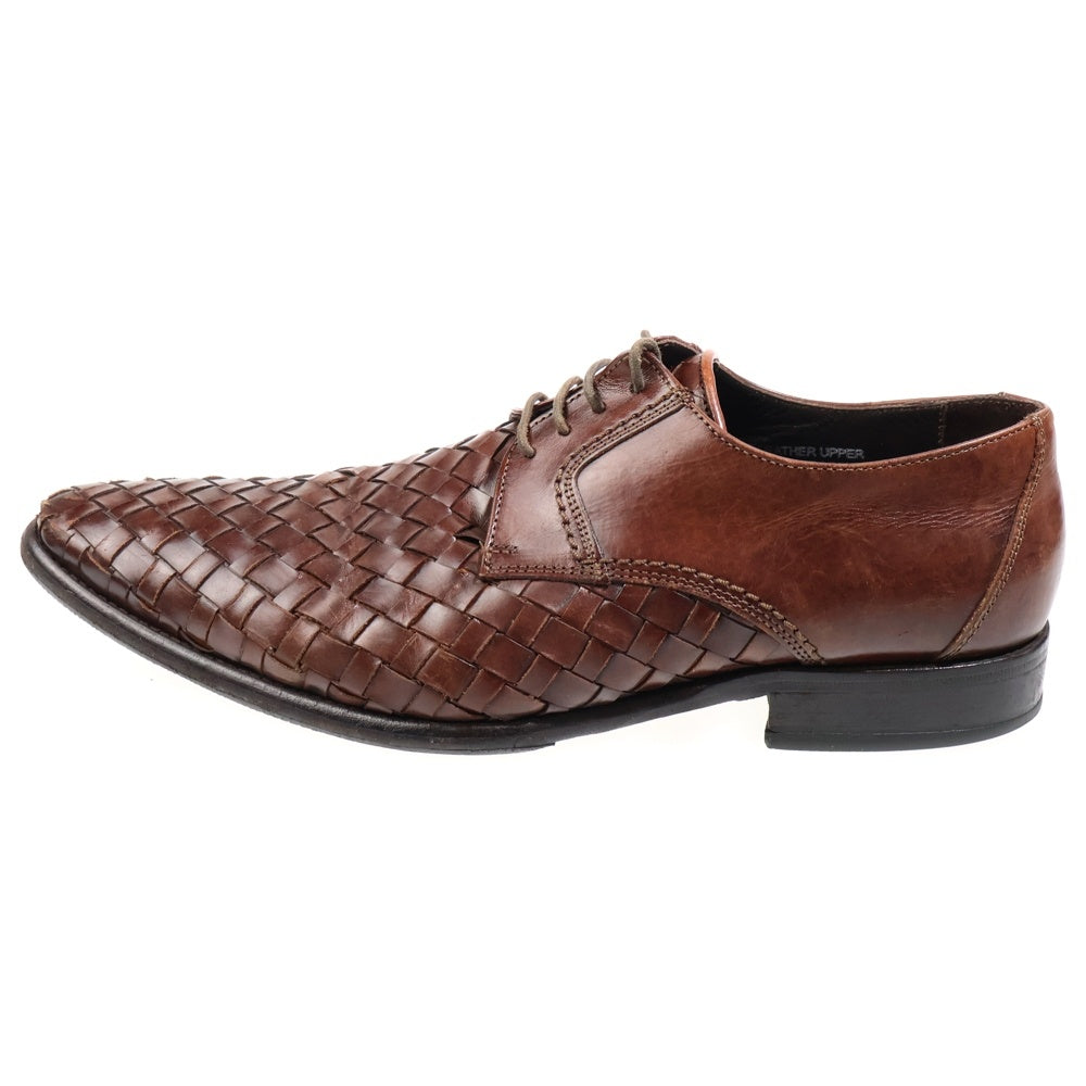 CALZOLERIA TOSCANA(カルツォレリア トスカーナ) 編み込み レザー ドレスシューズ ブラウン 1898