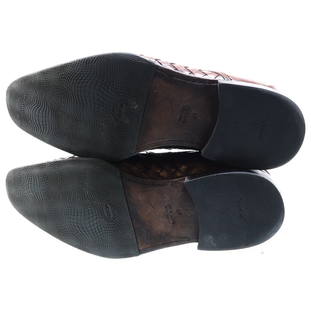 CALZOLERIA TOSCANA(カルツォレリア トスカーナ) 編み込み レザー ドレスシューズ ブラウン 1898