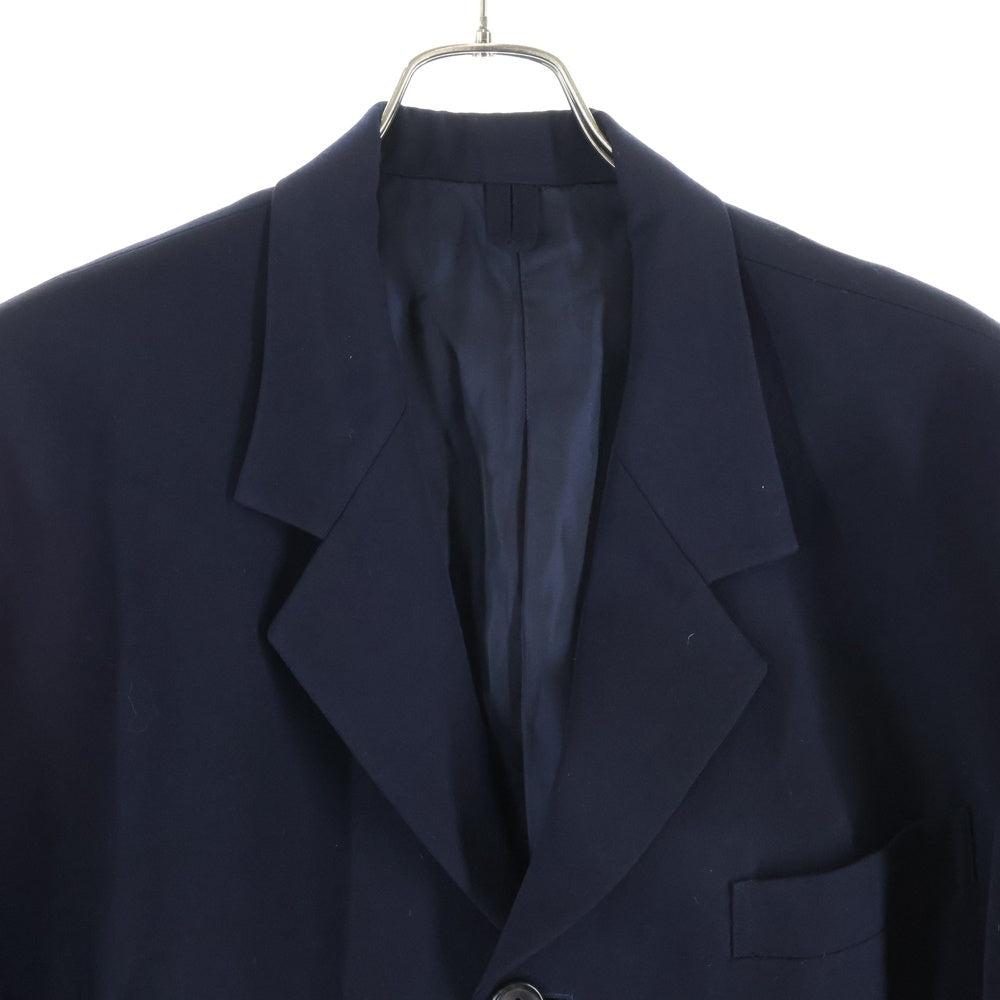 Yohji Yamamoto POUR HOMME(ヨウジヤマモト プールオム) 90S SAMPLE サンプル 丸文字 4B ウール シングル テーラードジャケット ネイビー J01-118-IM