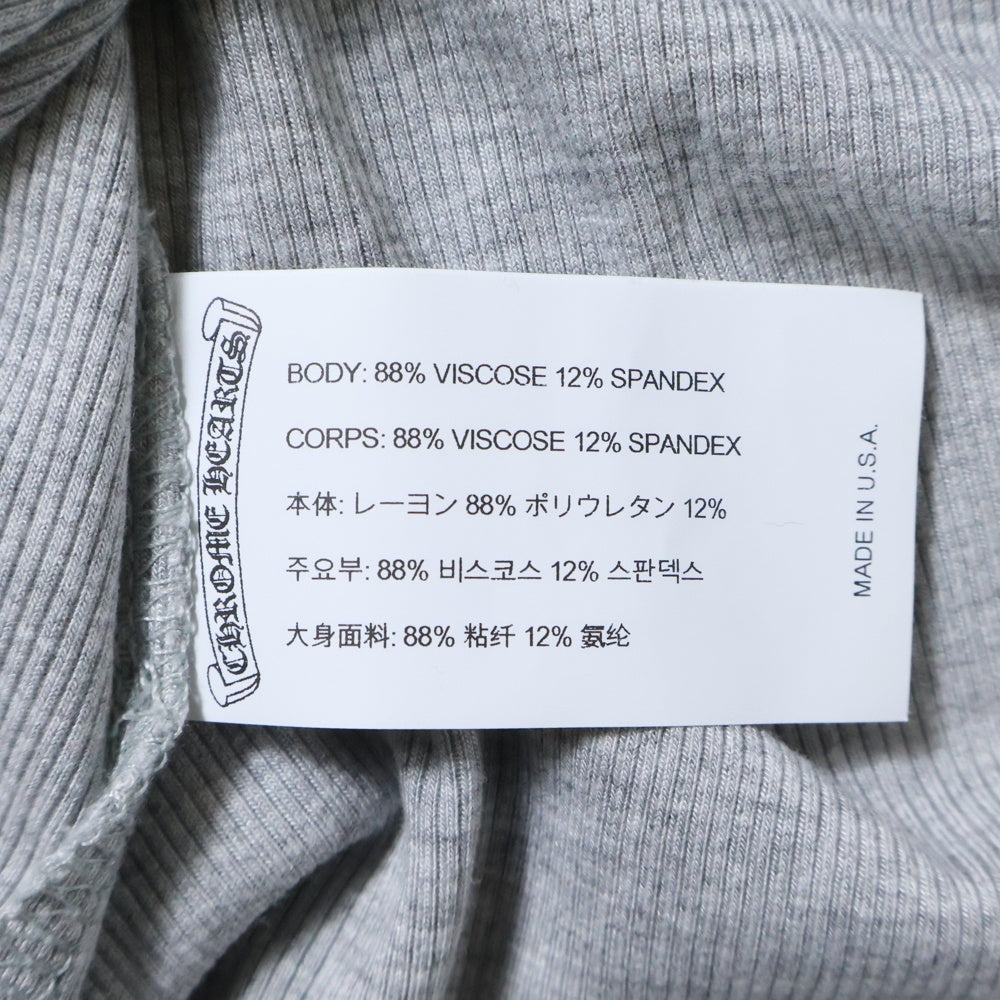 CHROME HEARTS(クロムハーツ) Y NOT CH Embroidery Thermal Long Sleeve Tee CHロゴエンブロイダリー ロングスリーブ サーマルカットソー 長袖Tシャツ グレー