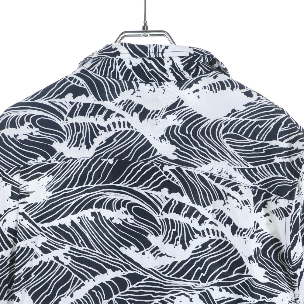 STUSSY(ステューシー) 総柄 襟付き ボタンアップ アロハシャツ ブラック/ホワイト