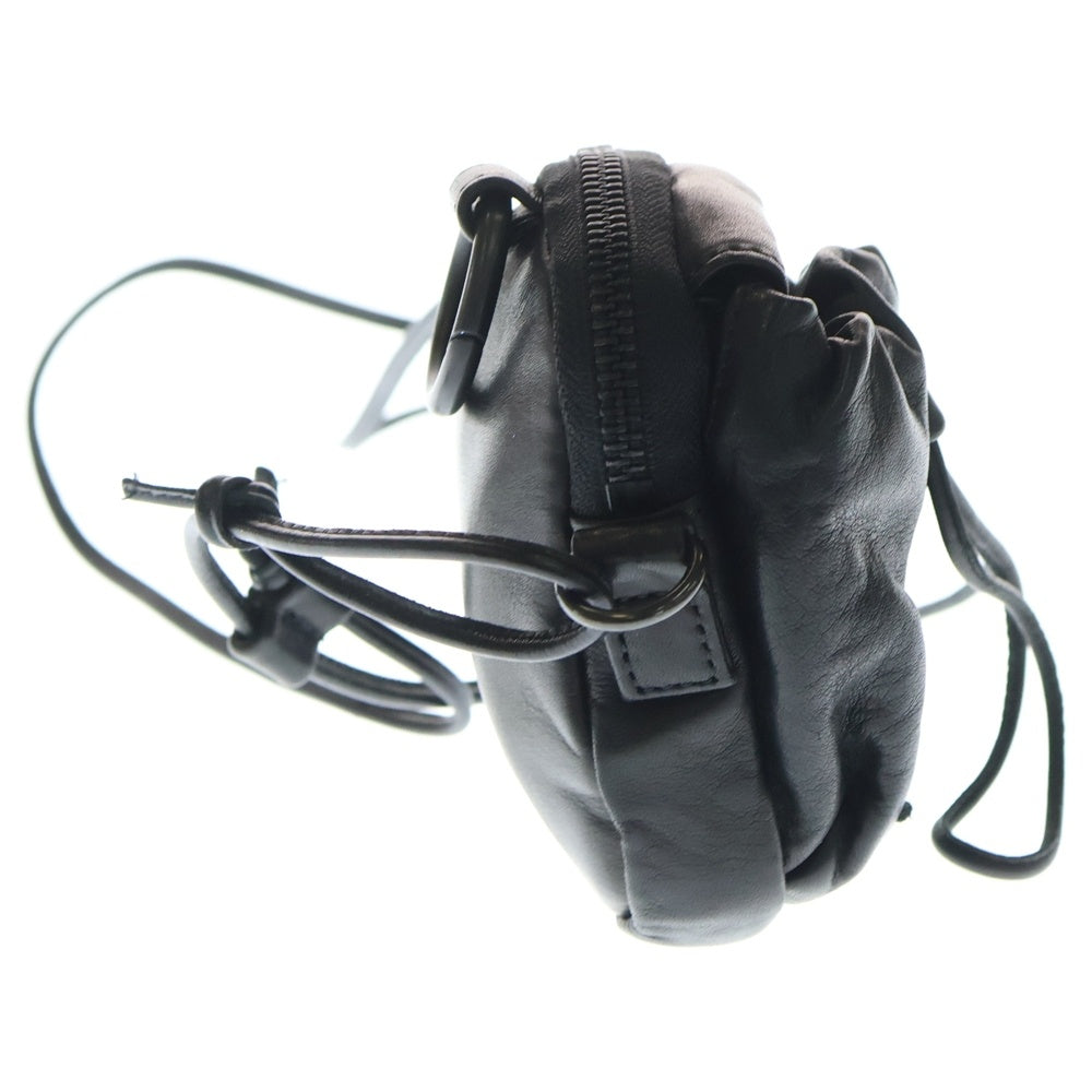 Y's(ワイズ) SOFT WATER-DYED LEATHER POUCH ソフト ウォーターダイド レザー ショルダーポーチ ブラック YL-A07-720