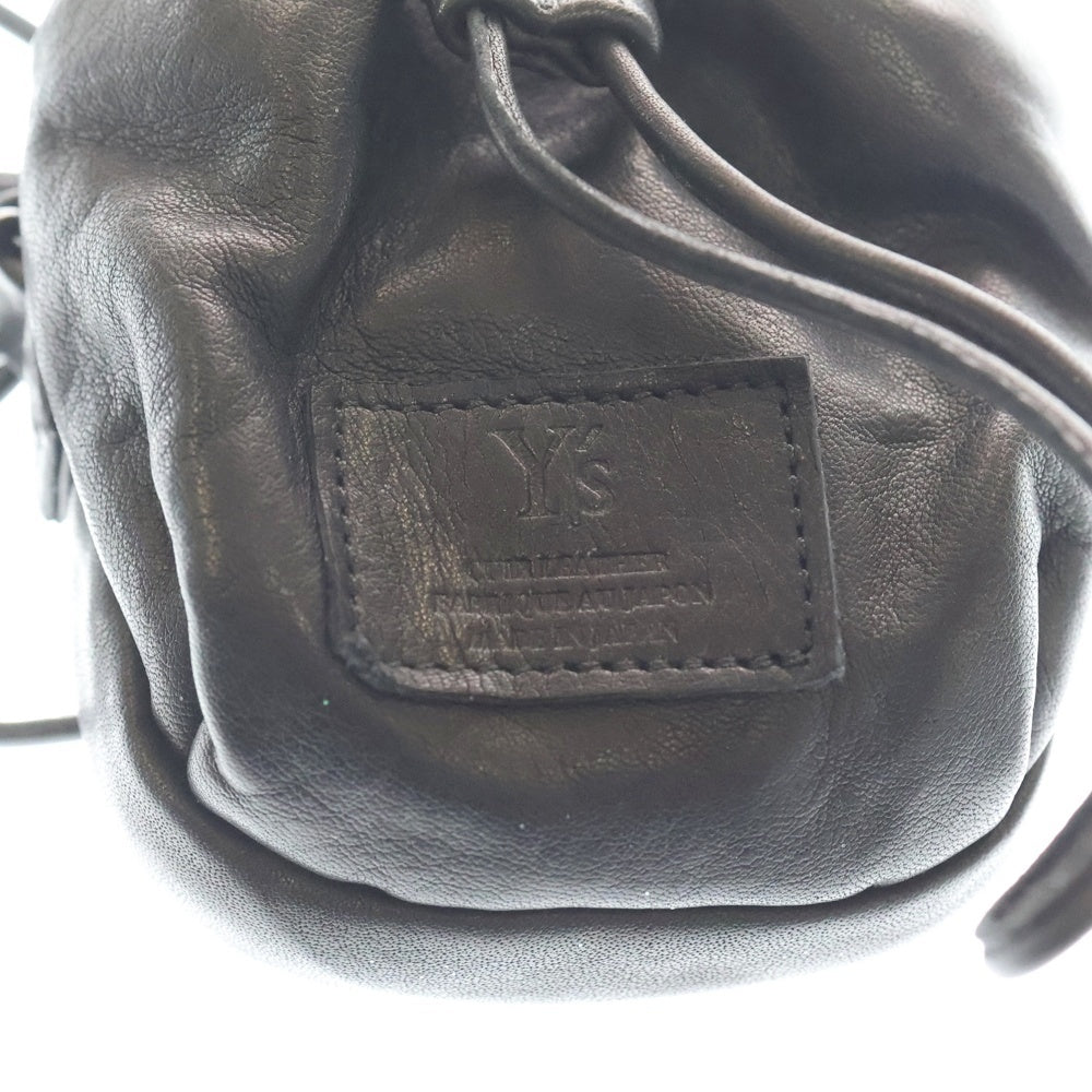 Y's(ワイズ) SOFT WATER-DYED LEATHER POUCH ソフト ウォーターダイド レザー ショルダーポーチ ブラック YL-A07-720