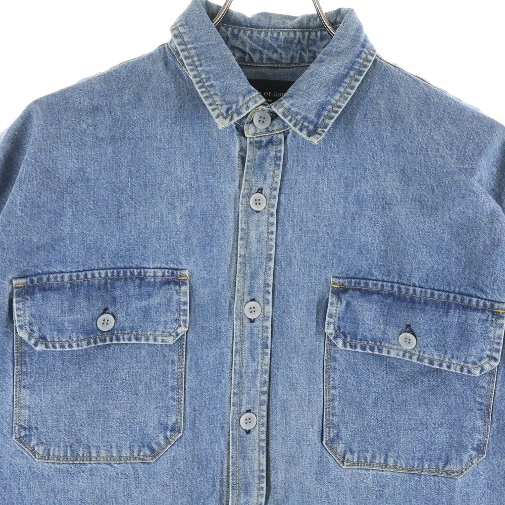 FEAR OF GOD(フィアオブゴッド) スタンドカラー ロングスリーブ デニムシャツ インディゴ 5C17D