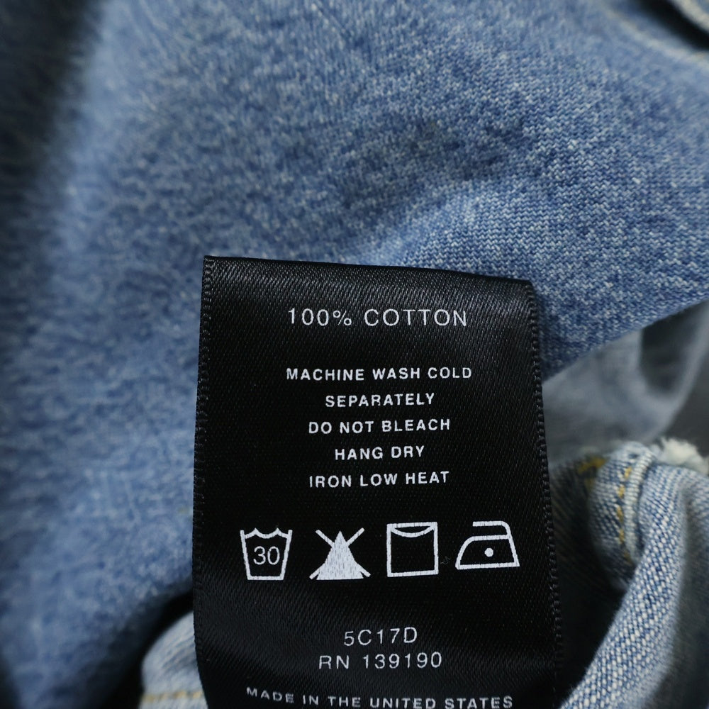 FEAR OF GOD(フィアオブゴッド) スタンドカラー ロングスリーブ デニムシャツ インディゴ 5C17D