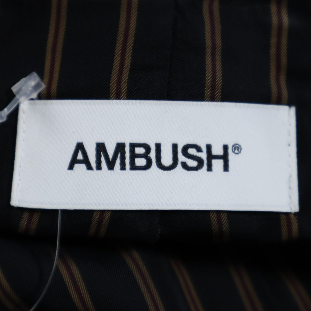 AMBUSH(アンブッシュ) 裏地ストライプ シングルテーラードジャケット ブラック AMBOT-143