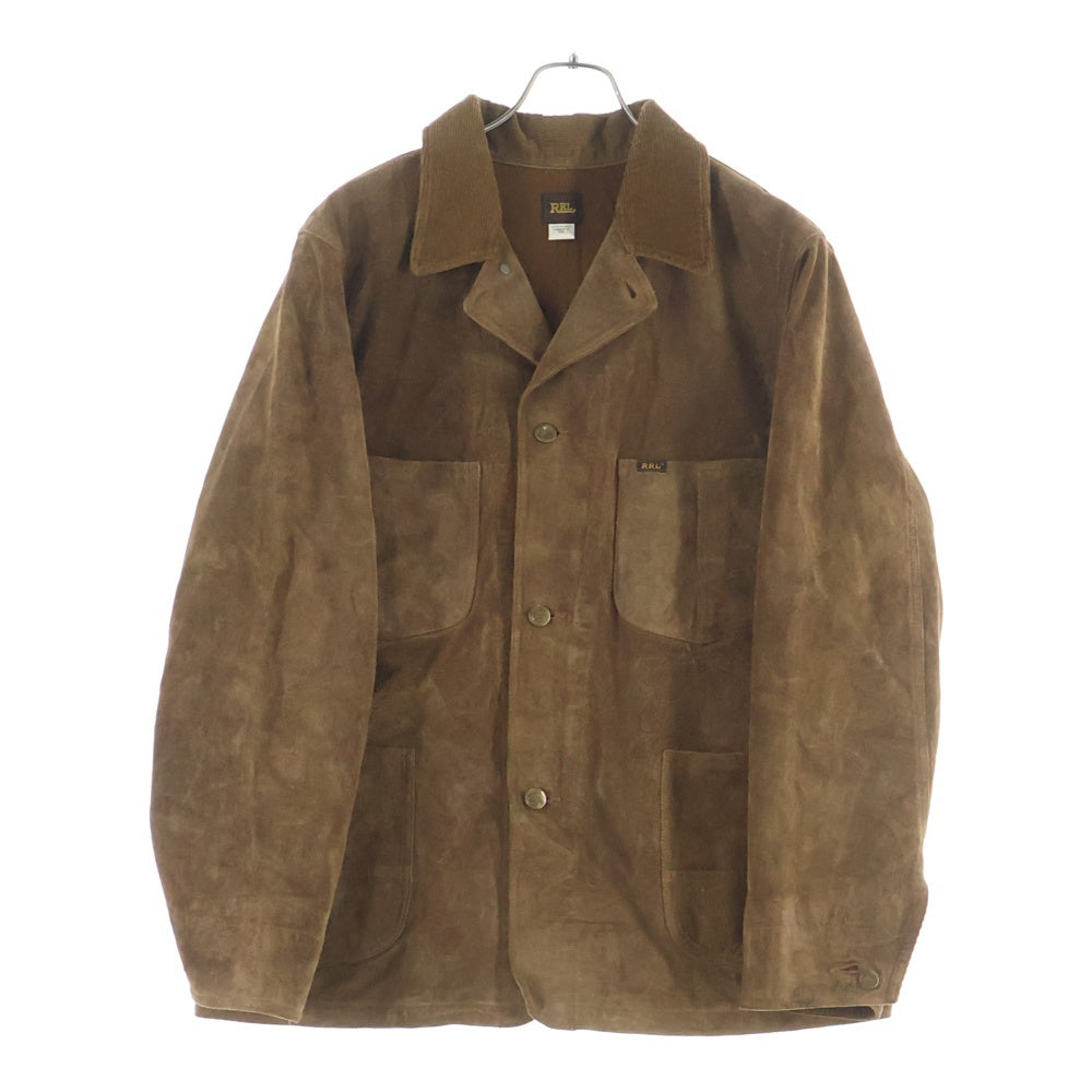 RRL(ダブルアールエル) コーデュロイ切り替え マルチポケット スウェードレザージャケット ブラウン 782774665001