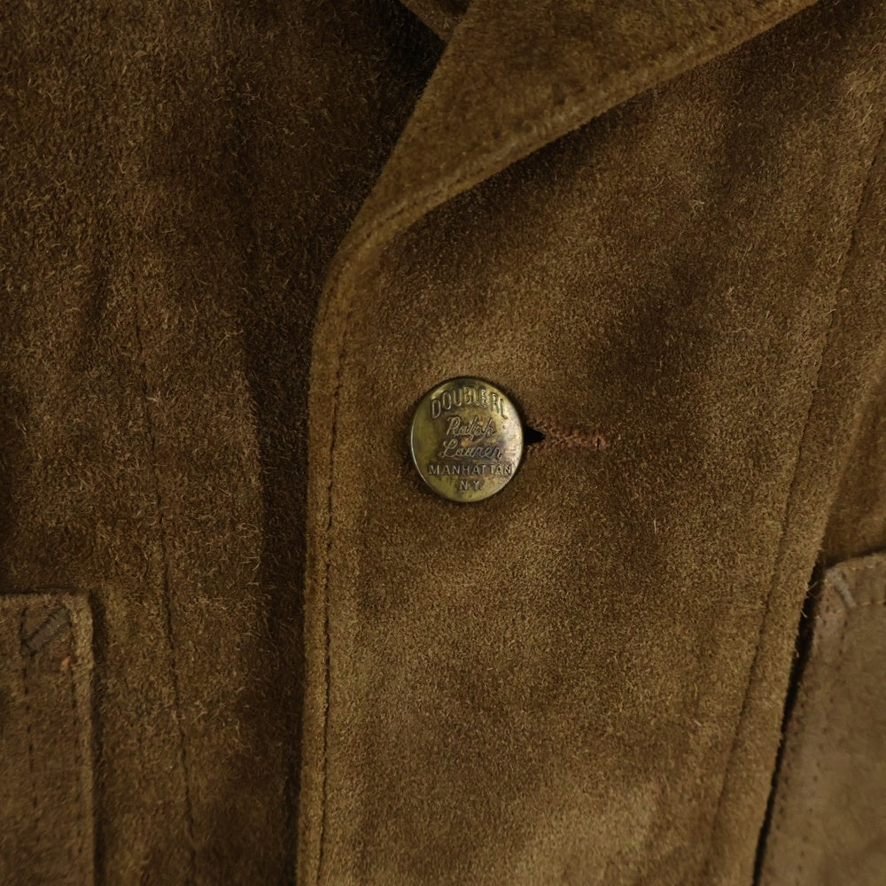 RRL(ダブルアールエル) コーデュロイ切り替え マルチポケット スウェードレザージャケット ブラウン 782774665001