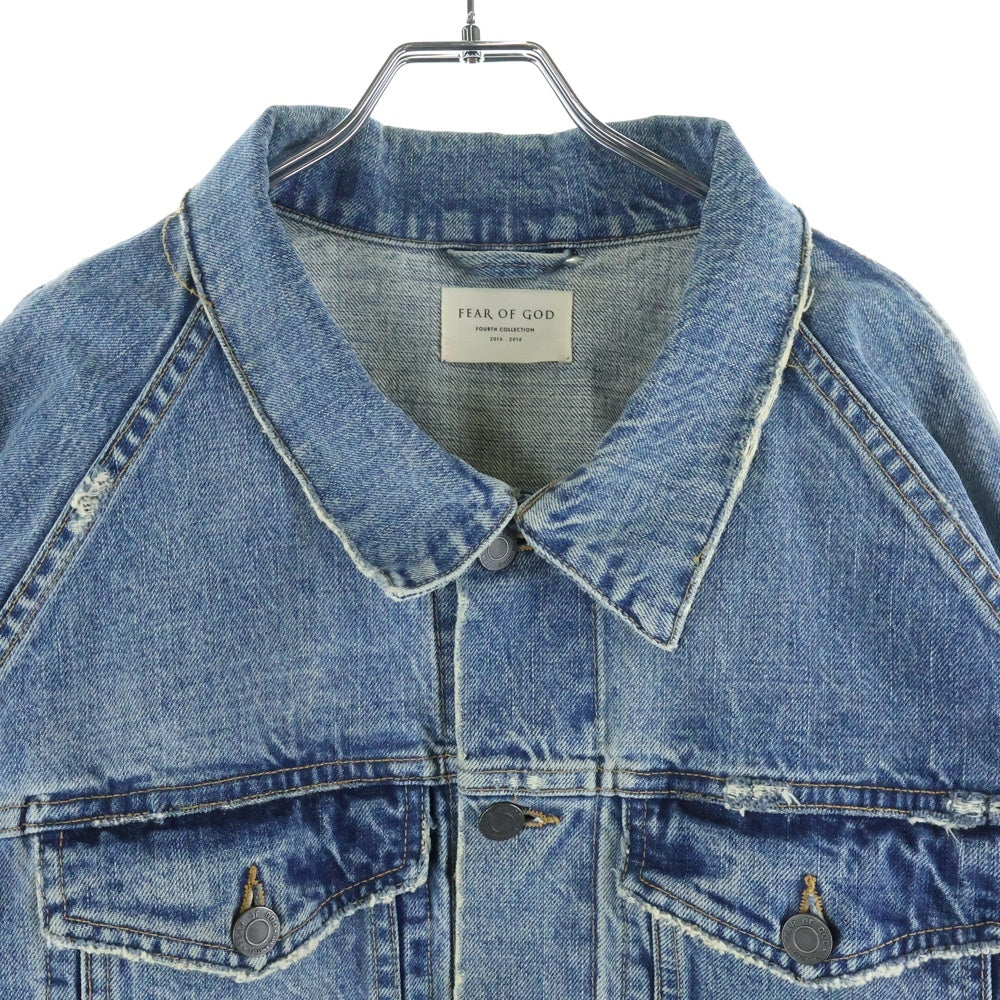 FEAR OF GOD(フィアオブゴッド) 4th Collection DENIM TRUCKER JACKET フォース コレクション デニムトラッカージャケット Gジャン インディゴ