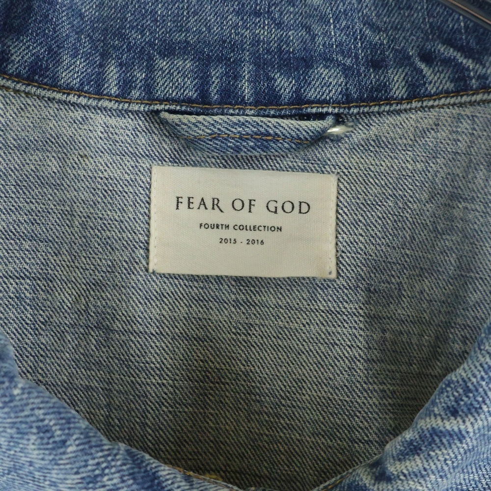 FEAR OF GOD(フィアオブゴッド) 4th Collection DENIM TRUCKER JACKET フォース コレクション デニムトラッカージャケット Gジャン インディゴ
