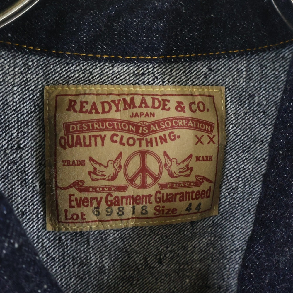 READY MADE(レディメイド) 23AW DENIM JACKET 1ポケット デニムトラッカージャケット インディゴ RE-CO-BL-00-00-241