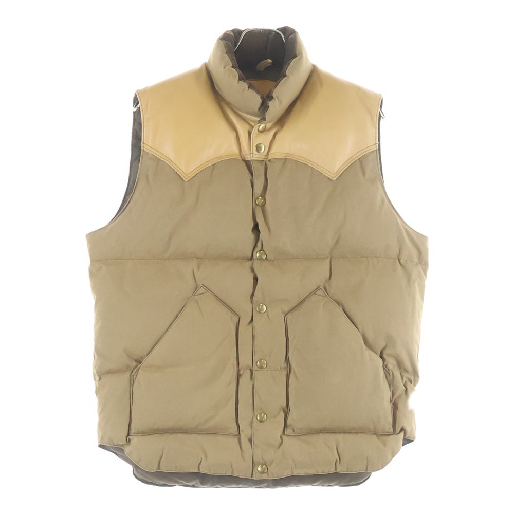 ROCKY MOUNTAIN(ロッキーマウンテン) レザー切り替え ナイロンダウンベスト ブラウン 200-172-46