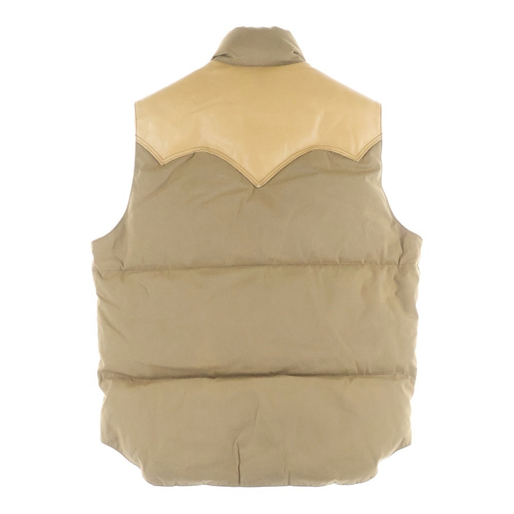 ROCKY MOUNTAIN(ロッキーマウンテン) レザー切り替え ナイロンダウンベスト ブラウン 200-172-46