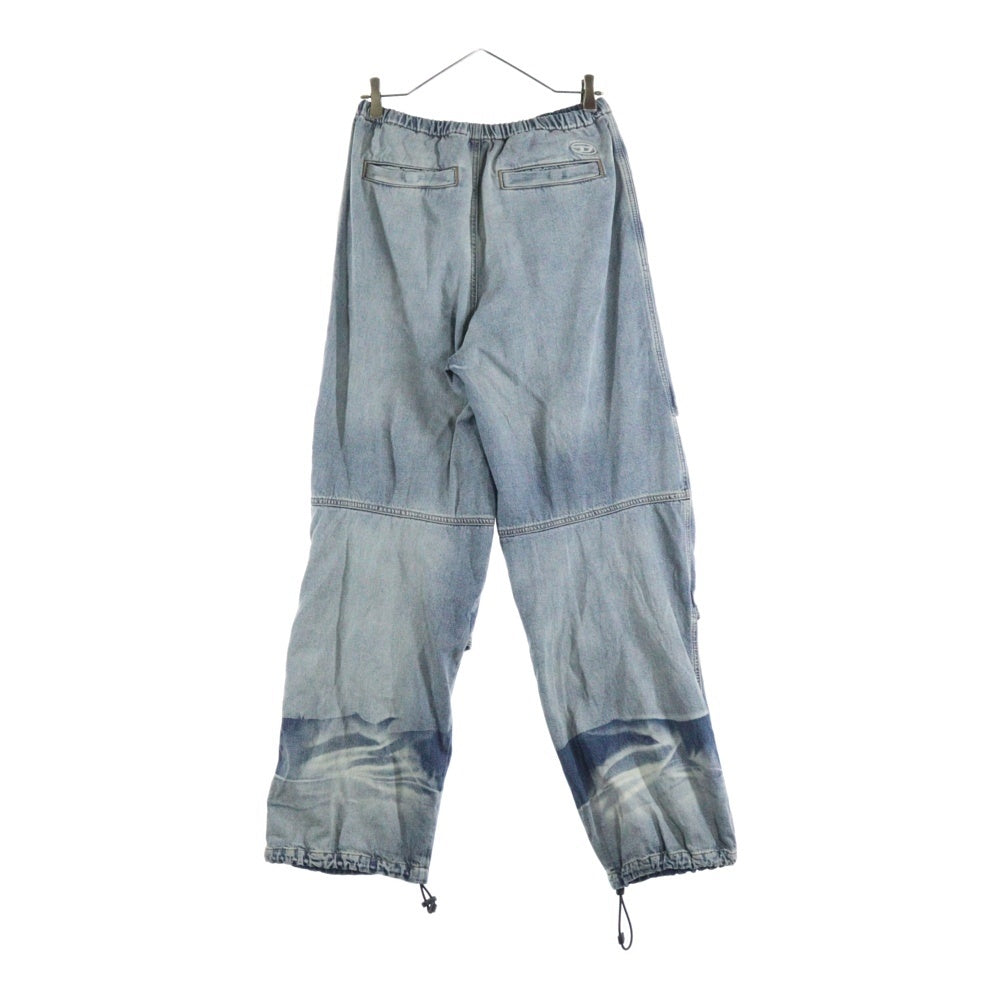 DIESEL(ディーゼル) D-DAYETZ-S マルチポケット フェードデザイン ドローストリング ジップアップ デニムカーゴパンツ インディゴ A17317