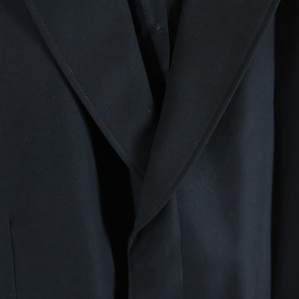 VETEMENTS(ヴェトモン) 19SS 変形デザイン コットンポリ スーパーロング チェスターコート ブラック USS192005