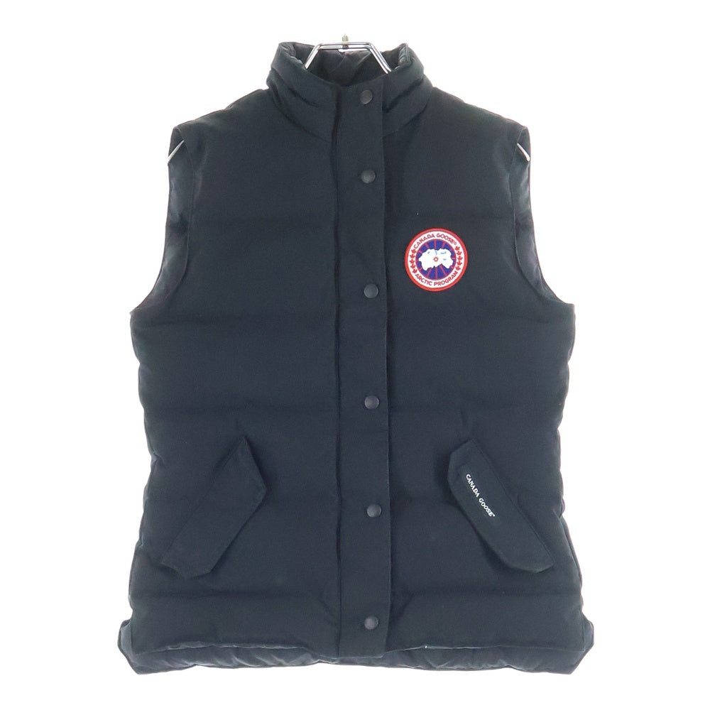 CANADA GOOSE(カナダグース) FREESTYLE フリースタイル ロゴワッペン ジップアップ ダウンベスト レディース ブラック 2832L