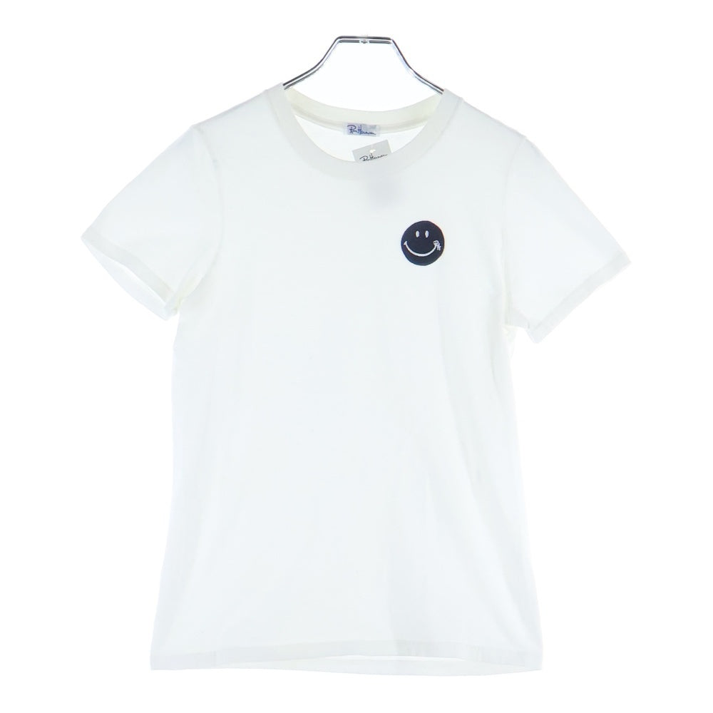 RON HERMAN(ロンハーマン) HAPPY FACE TEE ハッピーフェイスワッペン付き クルーネック カットソー 半袖Tシャツ ホワイト