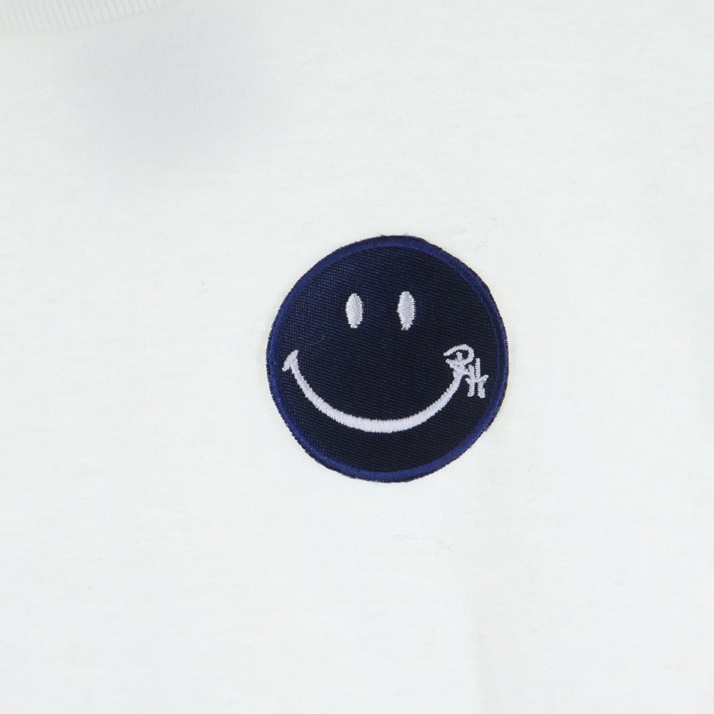 RON HERMAN(ロンハーマン) HAPPY FACE TEE ハッピーフェイスワッペン付き クルーネック カットソー 半袖Tシャツ ホワイト