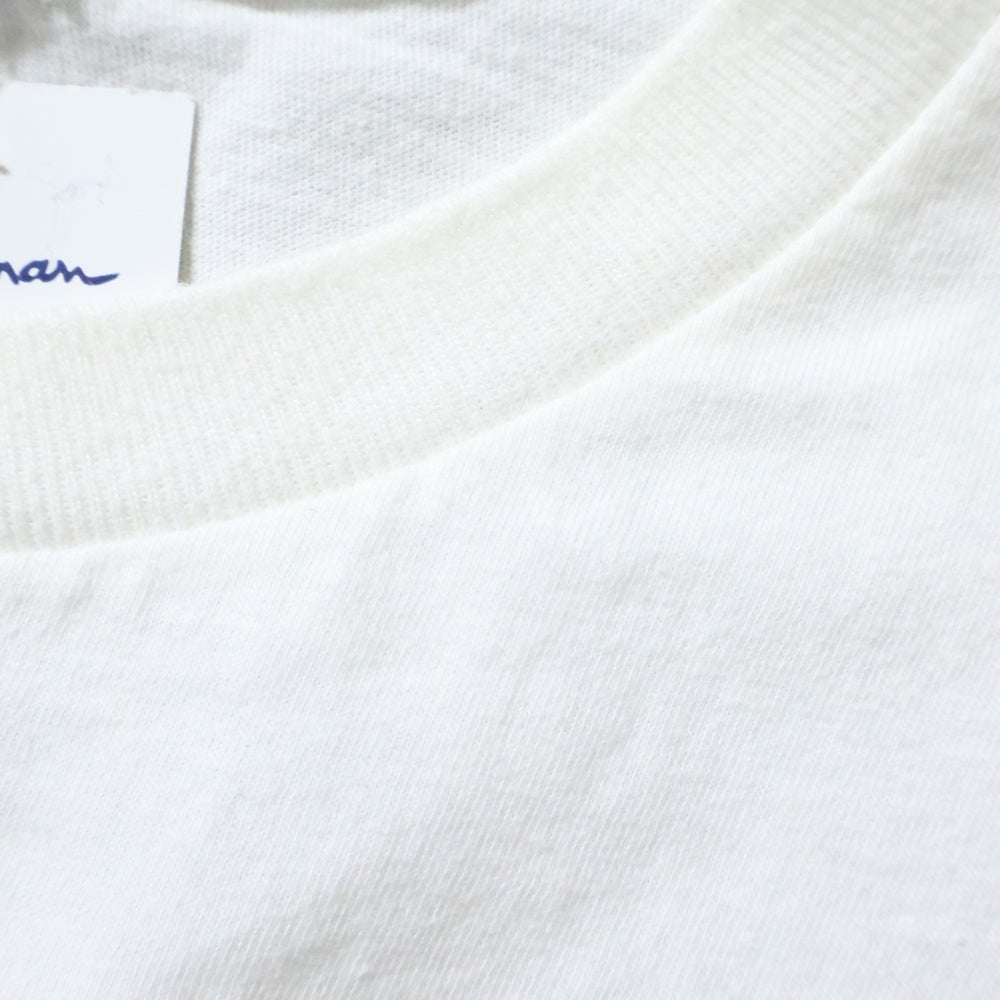 RON HERMAN(ロンハーマン) HAPPY FACE TEE ハッピーフェイスワッペン付き クルーネック カットソー 半袖Tシャツ ホワイト