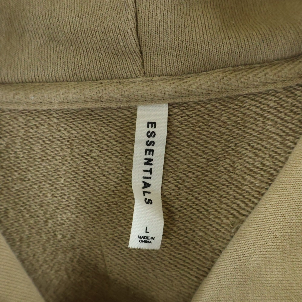 FEAR OF GOD ESSENTIALS(フィアオブゴッド エッセンシャルズ) CUTOFF SLEEV PULLOVER HOODIE カットオフ スリーブ スウェット プルオーバーパーカー ベージュ