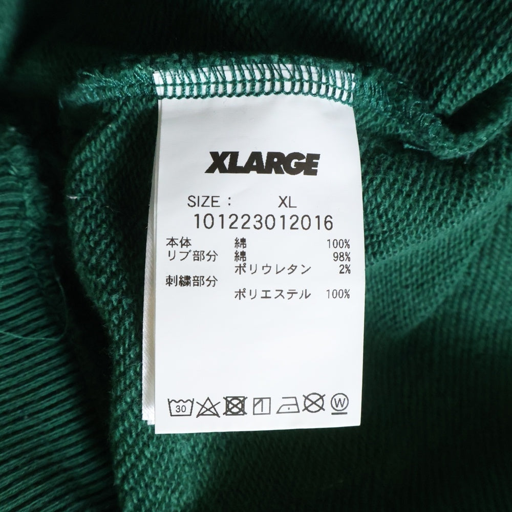 X-LARGE(エクストララージ) TIM COMIX CREWNECK SWEAT コミックス刺繍 クルーネック スウェット トレーナー グリーン 101223012016