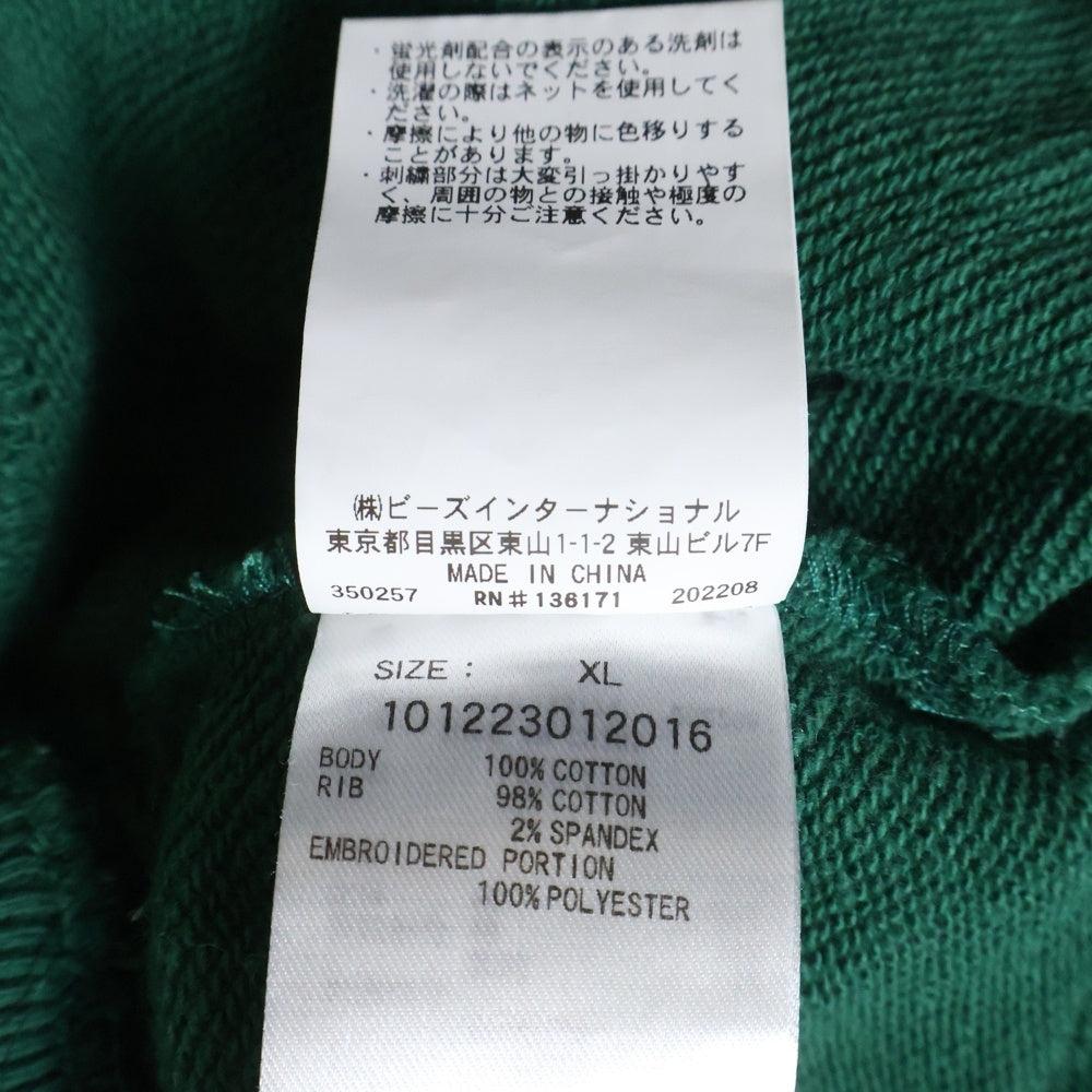 X-LARGE(エクストララージ) TIM COMIX CREWNECK SWEAT コミックス刺繍 クルーネック スウェット トレーナー グリーン 101223012016