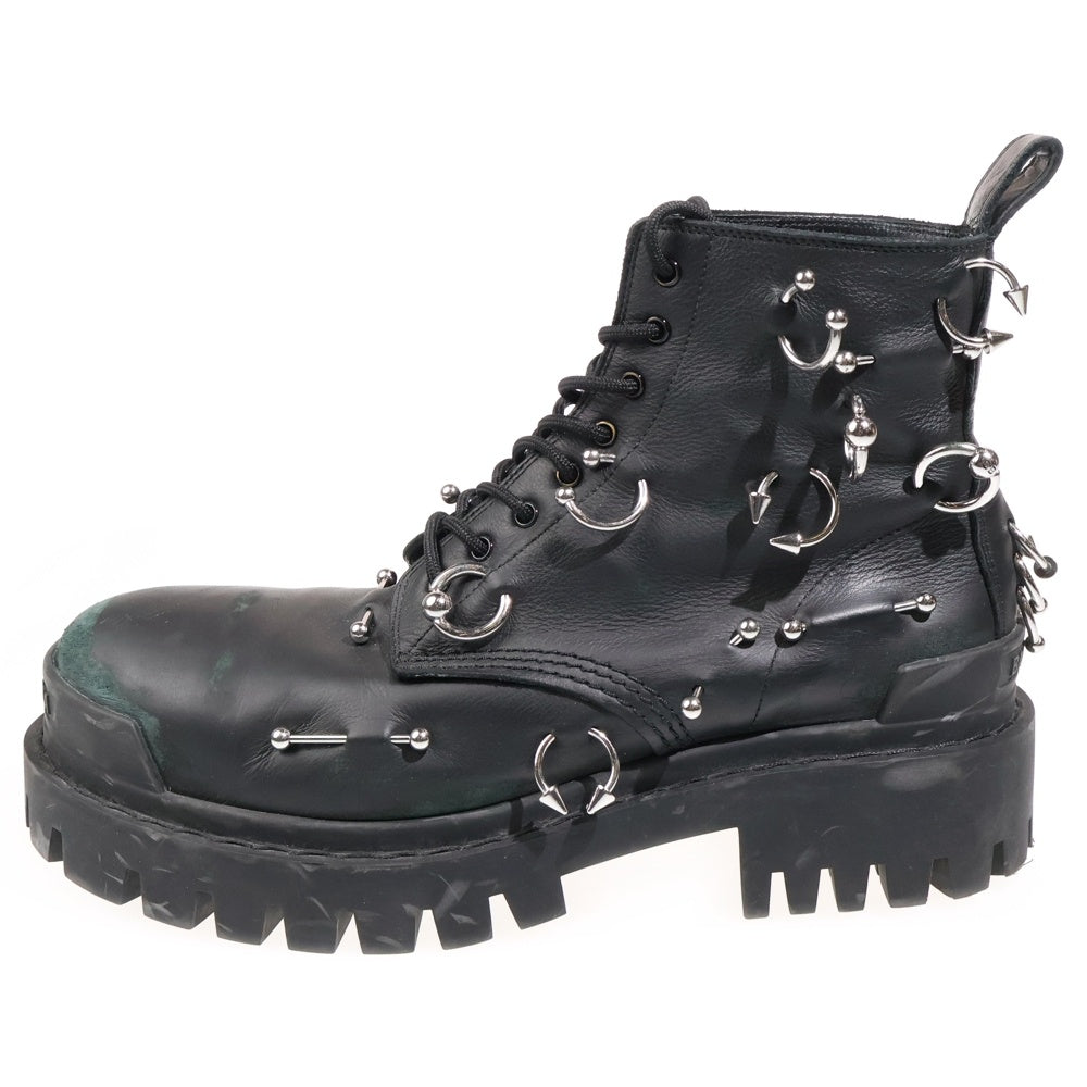 BALENCIAGA(バレンシアガ) STRIKE 20MM ストライク ピアーシング レザーブーツ ブラック 763495