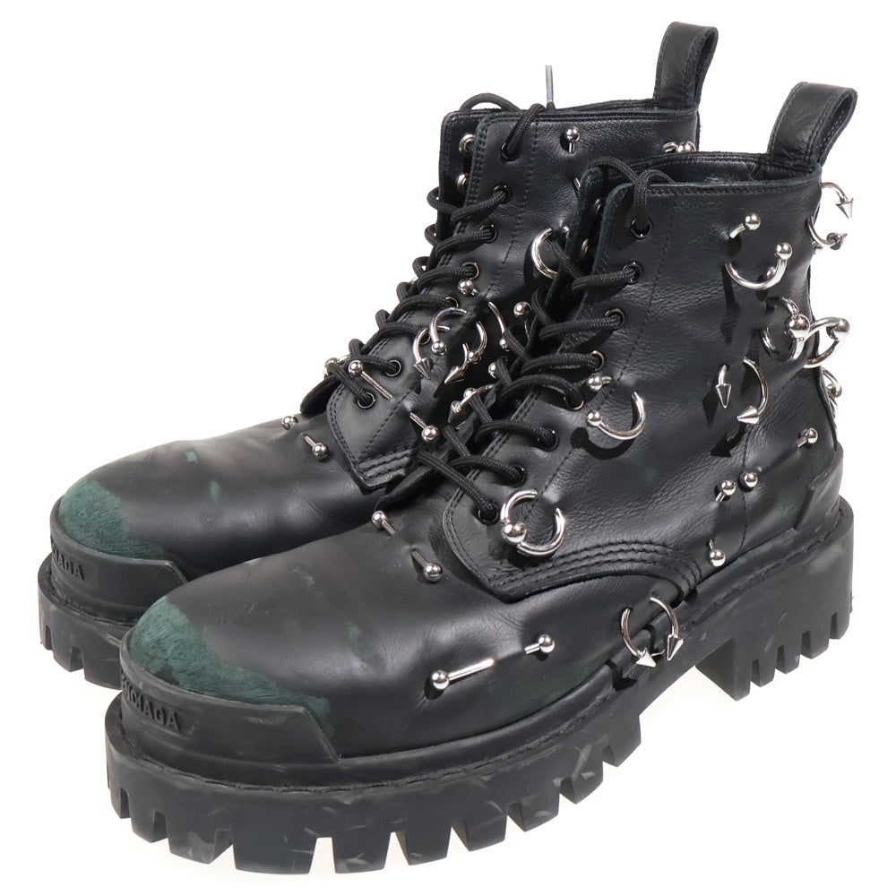 BALENCIAGA(バレンシアガ) STRIKE 20MM ストライク ピアーシング レザーブーツ ブラック 763495