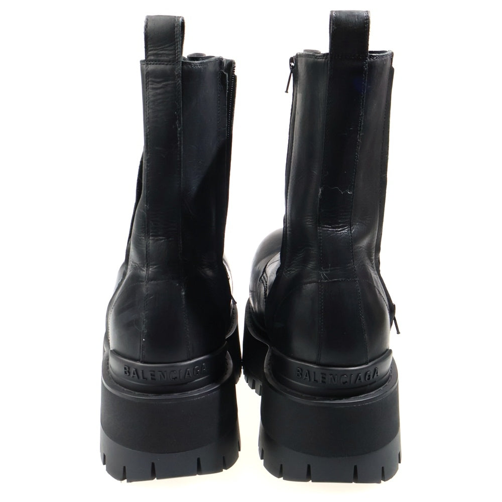 BALENCIAGA(バレンシアガ) GIANT BOOTS BBロゴ サイドジップアップ レザー ジャイアンント ブーツ ブラック 813689