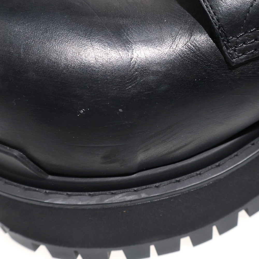 BALENCIAGA(バレンシアガ) GIANT BOOTS BBロゴ サイドジップアップ レザー ジャイアンント ブーツ ブラック 813689