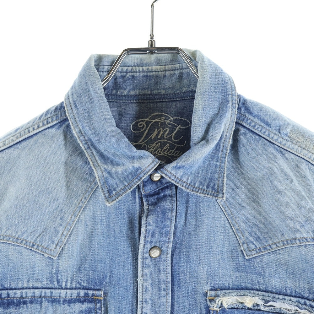 T.M.T(ティーエムティー) 18SS REVIVAL CRUSH DENIM SHIRT リバイバルクラッシュ 長袖テデニムシャツ インディゴ TSH-S18SP02